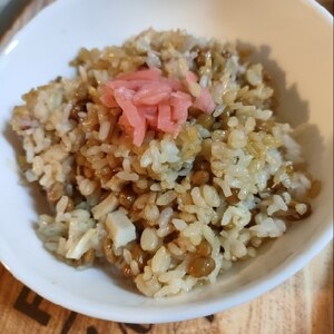 余った酢飯で☆納豆チャーハン